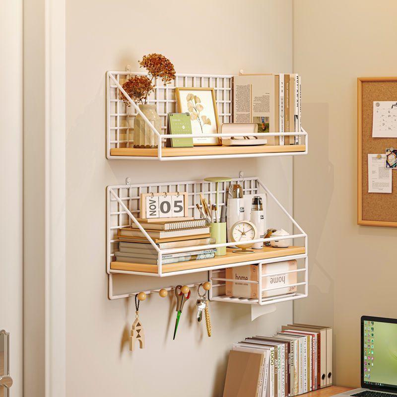 Wall-Mounted No-Drill Shelf for Dorm, Bedroom, or Bathroom