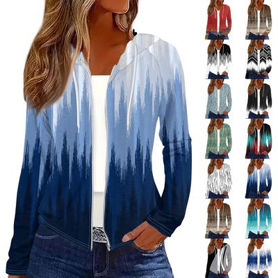 Γυναικείο παλτό με μακρυμάνικη μπλούζα με φερμουάρ με κουκούλα