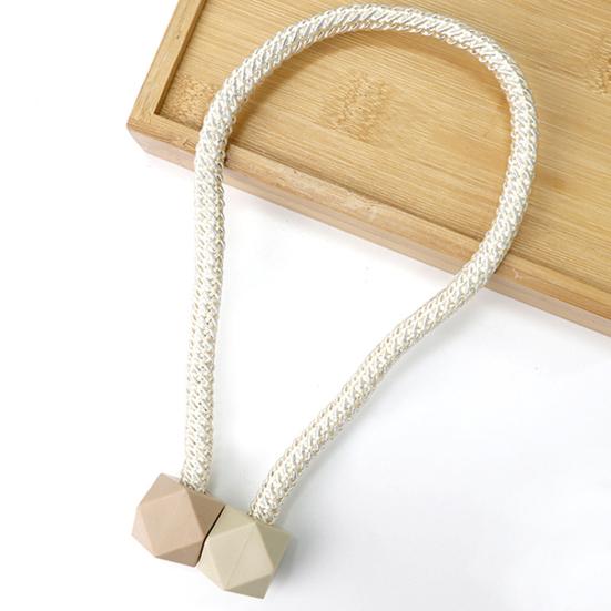 1 Pair Magnetic Curtain Tiebacks, Woven Rope Curtain Tiebacks, Decorative Curtain Holders, Drapery Holdbacks for Living Room Bedroom