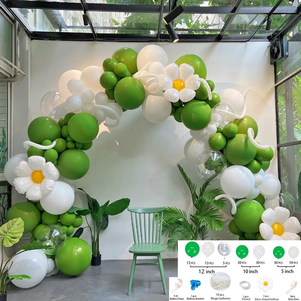 Forest Series Green Balloon Chain Set Children'S Birthday Theme Party Decoration Jungle Arrangement Balloon