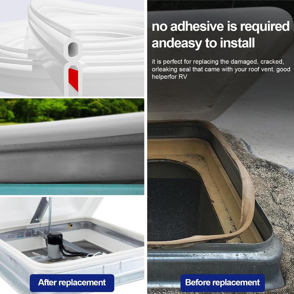 RV Roof Vent Seal 118",RV Seal Replacement For RV Vent Covers For Roof Replacement Gasket