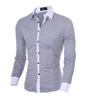 Herren Slim Fit Color Block Quadratischer Ausschnitt Langarmshirt 2024