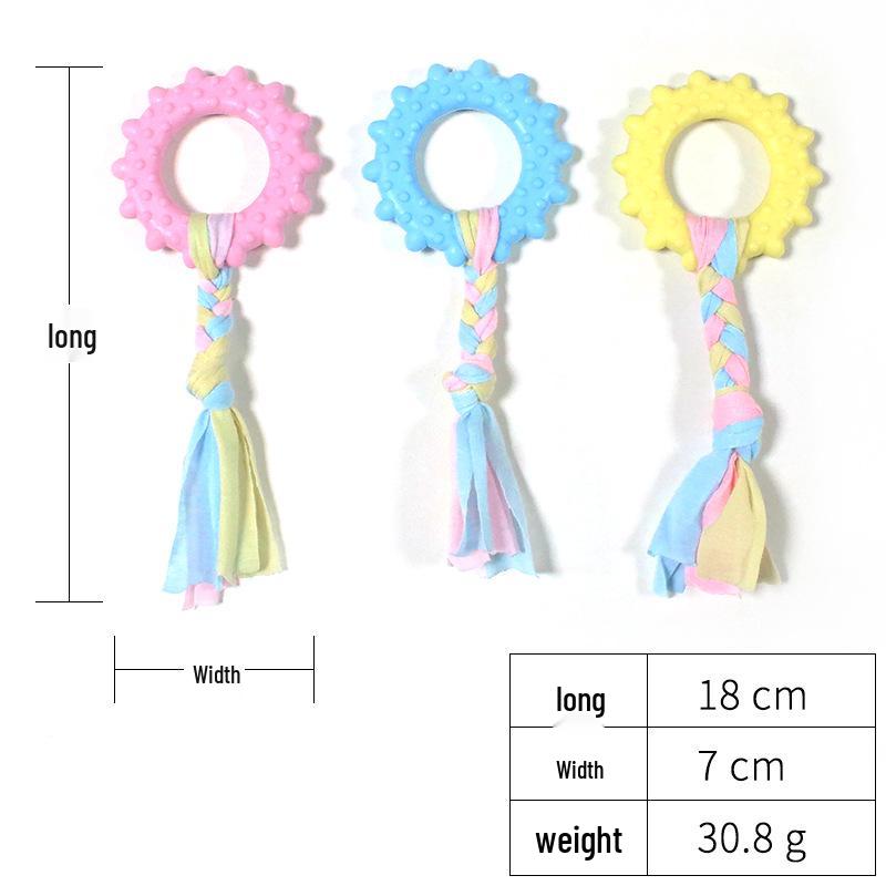 Eco-Friendly Indestructible Pet Dog Toys - Bite-Resistant Cotton Rope Fabric Molar Strips