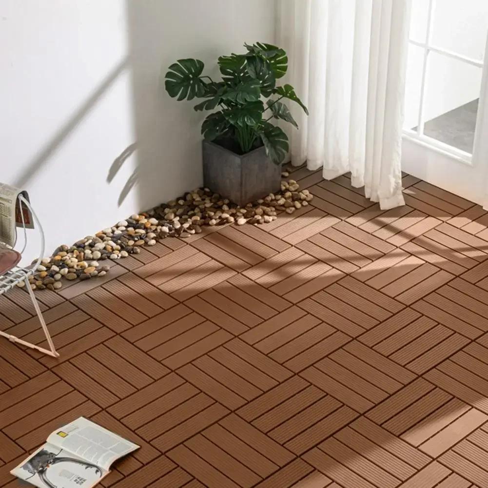 1pc Floor Tile Snap Fit Multiple Mounting Open Mesh Deck Tiles Drainage Non-slip Garden Floor Boards Patio Deck Tiles Home Decor