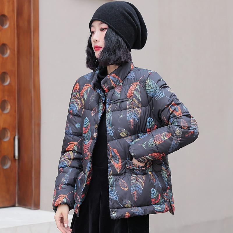 Winter new small cotton-padded clothes women's loose colorful stand-up collar short cotton-padded clothes cotton-padded jackets warm jackets