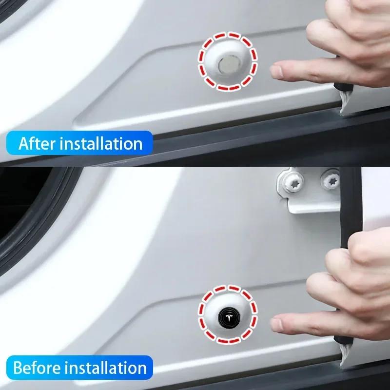 Car Sticker 2025 New Tesla Car Door Anti-Collision Silicone Pads Shock Absorber Gasket Suitable For Tesla Model 3 Model X S 2016