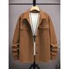 2026 New Men's Woolen Jacket, Solid Color Coat with Turn-down Collar and Buttons, Casual Overcoat