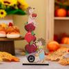 Wooden Thanksgiving Whimsical Decorations Featuring Cute Gnome Hedgehog And Charming Apple Pumpkin Designs