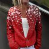 Women's Fashion Christmas Printed Long Sleeve Knitted Cardigan Button Down Jacket