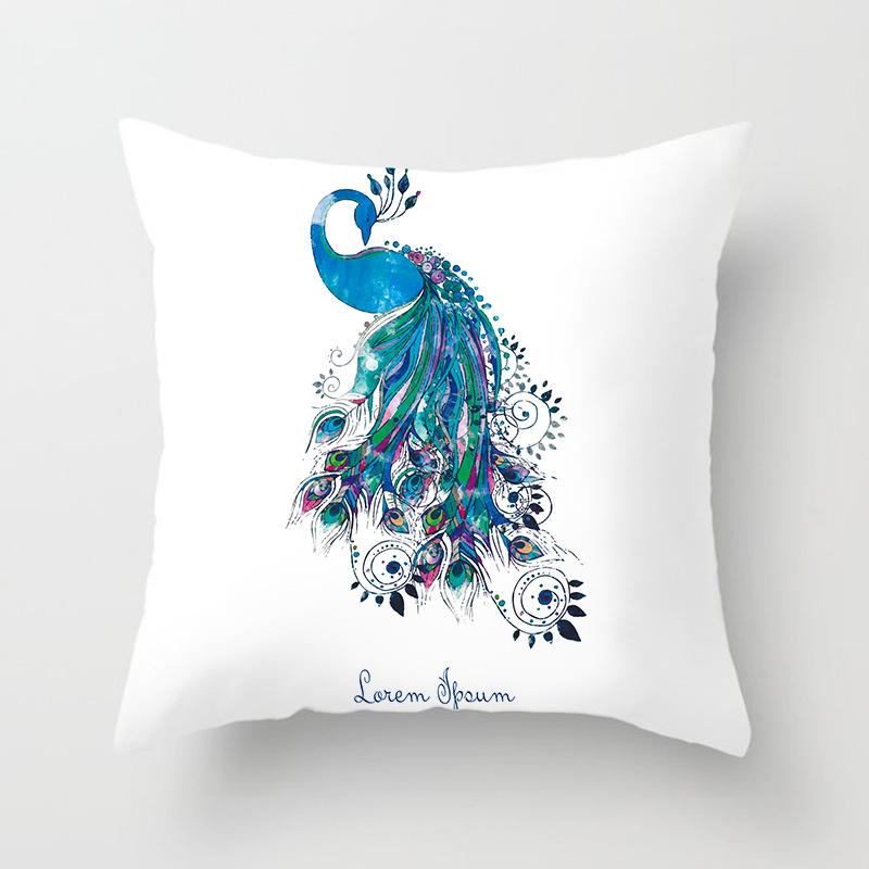 New Chinese Style Classical Peacock Feather Pattern Pillowcase Car Bedroom Living Room Cushion New Chinese Style