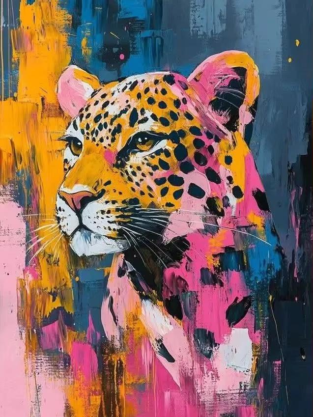 Abstract Funny Animals 5D DIY Full Round Diamond Painting Home Living Room Bedroom Aesthetic Bar Decoration Gift