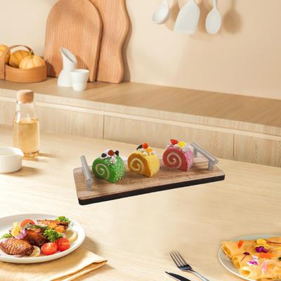 Donut Dish Eating Platter with Handle Stable Lightweight Non-slip Dining Tray Dessert Holder for