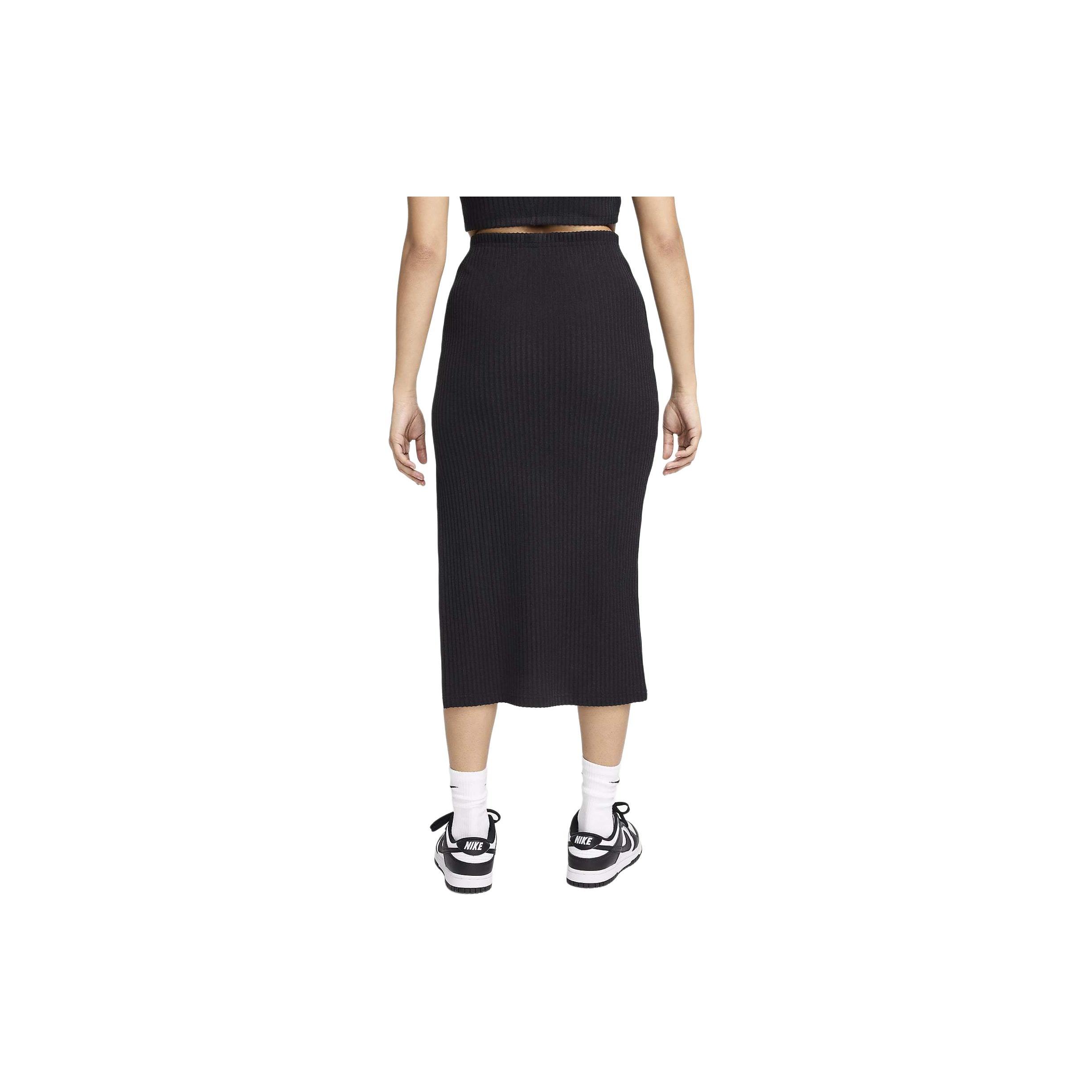 

New Nike Sportswear Chill Knit Casual Long Skirts Women s Black FQ1637-010 M