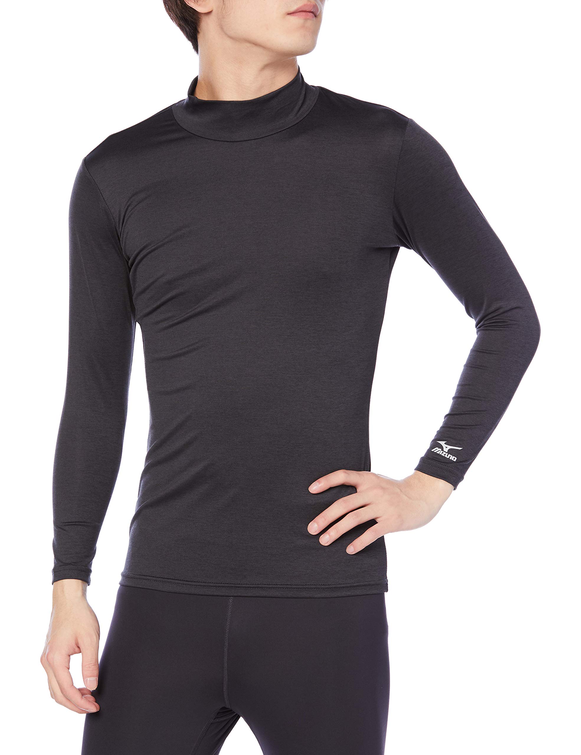 

Mizuno Training UPF UV Dynamotion Heather Size L Men s Wear, Tight-Fit, High-Neck, Long-Sleeve Shirt, Moisture-Wicking, Quick-Drying, Stretch, 50+