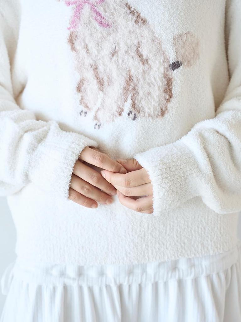 Poodle Jacquard Pullover PWNT255084OWHTF