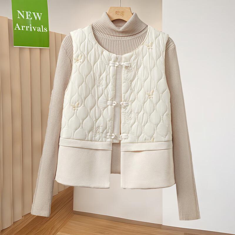 

Женский жилет в китайском стиле, с вышивкой, из смесовой шерсти, пэчворк M