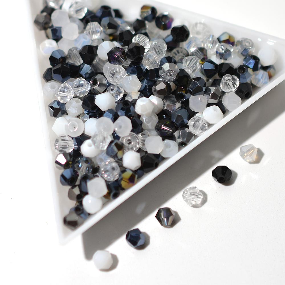 4mm Crystals Glass Beads for Jewelry Making Mix Color Handmade Findings Bicone Shape Spacer Beads DIY