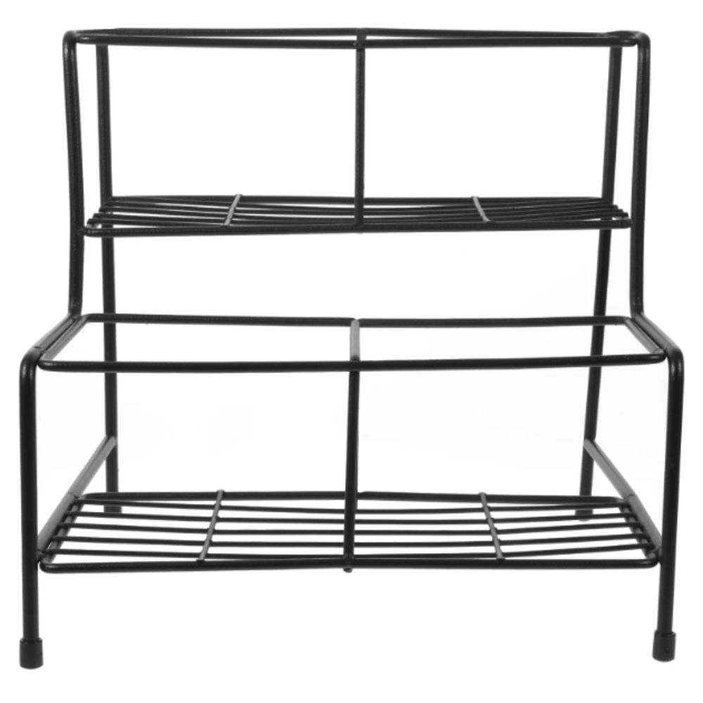 Suporte de Exibição para Garrafas de Xarope Cor Preta Metal Premium Porta-Temperos Suporte para Bebidas Bancada de Cozinha