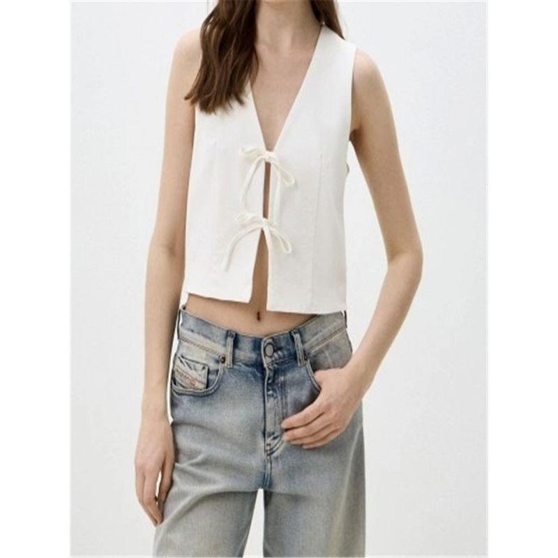 Foreign Trade Order H Home French style Hepburn Style Niche Design Advanced Sense Slim fit Sleeveless Vest Commuter Ol Outdoor Cardigan