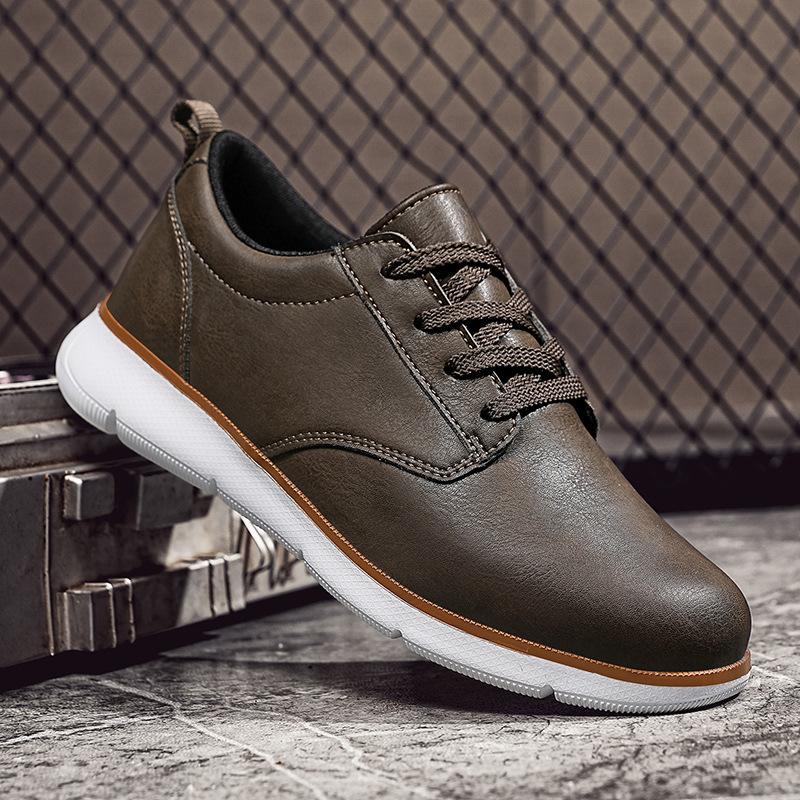 Spring Men's PU Leather Sneakers Business Casual Shoes for Man Outdoor Breathable Sneakers Male Fashion Loafers Walking Footwear