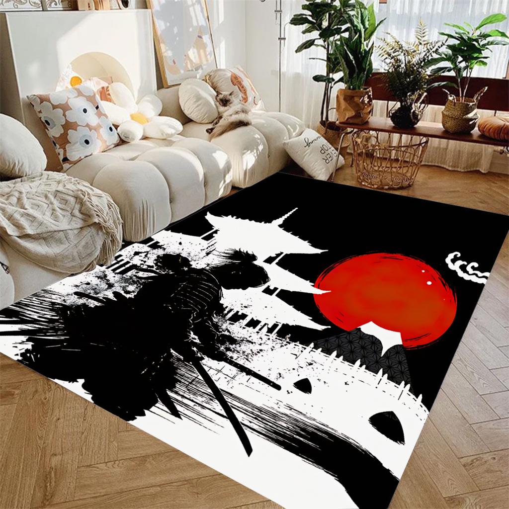 Beautiful Red Sunset Maiden Print Carpet Living Room Bedroom Decor Non-slip Parlor Floor Mat Surface Smooth Carpet Birthday Gift