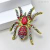 Vintage Style Overcoat Brooch Shining Rhinestones Decor Spider Shape Shawl Scarf Pin Men Suit Coat Simple Badge Fashionable Accessories