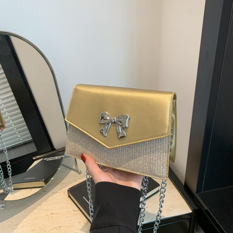 Modische Frühjahrs-Schmetterlingsknoten-Umhängetasche in eleganten Unifarben für einen trendigen Stil