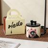 Ceramic Cup Cute Cat Mug with Lid High Value Water Cup for Girls Home Couple Coffee Breakfast Cup for Men
