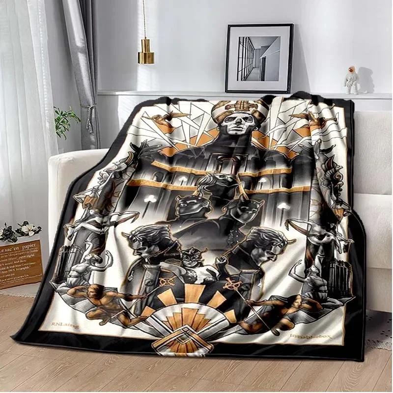 Coperta Band Ghost per Divano Letto Camera da Letto Soggiorno Rock Band Svedese Coperta Ufficio Coperta Coperta FilthHalloween Regalo Decorare