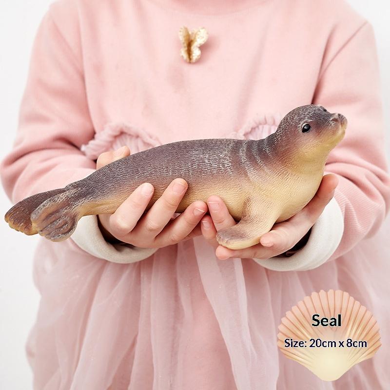 Soft Rubber Marine Animal Model Realistic Great White Shark Blue Whale Turtle Megalodon Duck Toys Collectible Action Figures
