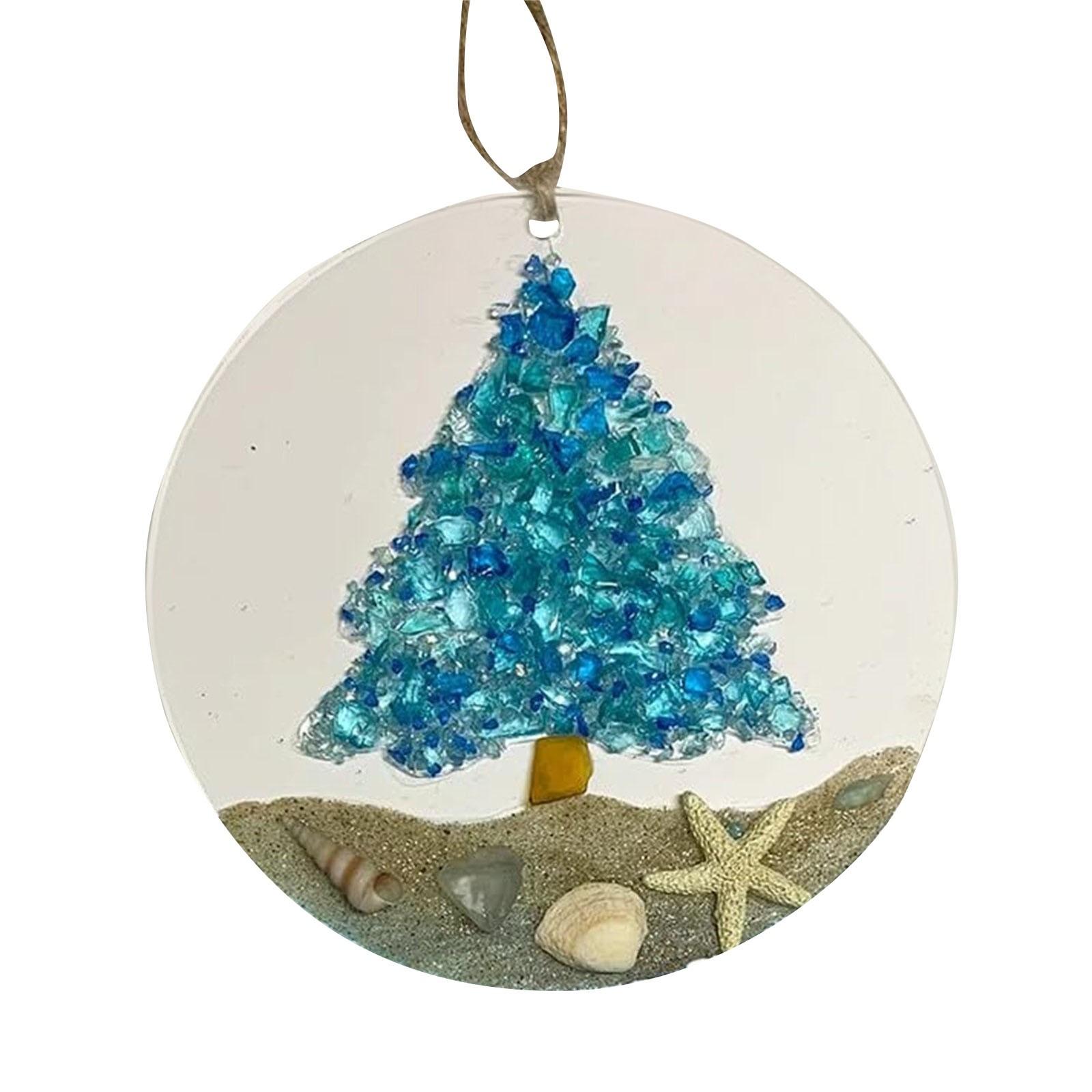 

Морское стекло, ловец света, рождественская елка, пляжный художественный орнамент, подвеска, праздничный подарок для любителей морского пляжа One Size