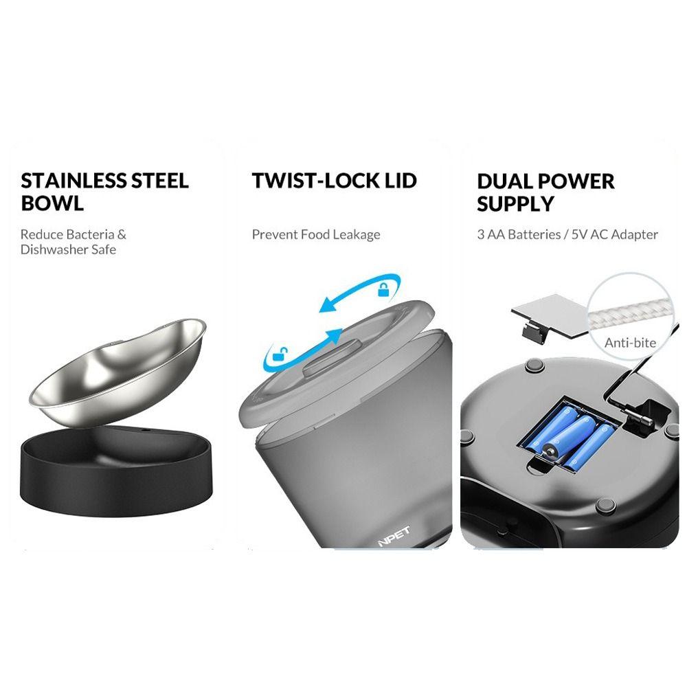 Timed Feeding Smart Pet Feeder 4L Dog Food Dispenser Electric Feeder APP Control Feeder  Home Use