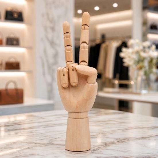 Wooden Manikin, Flexible Body Joints Human Figure Puppet Ornament, Poseable Articulated Hand Model for Sketching Drawing Painting Supplies