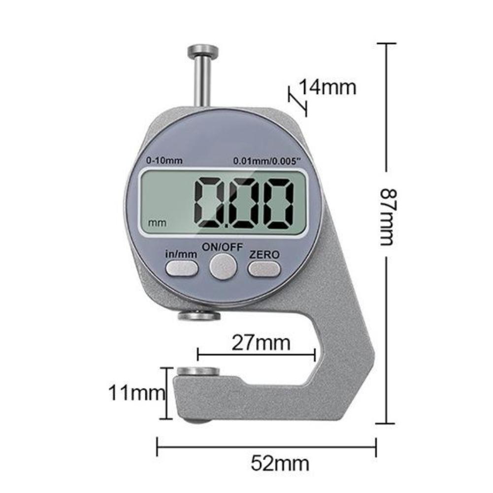 Digital Thickness Gauge, 0-10mm, Inch/Millimeter Conversion, 0.01mm/0.005" Accuracy, Auto Off Thickness Gauge Measuring Tool For Paper PU Leather
