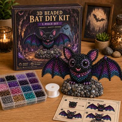 3D Beaded Animal Kit DIY Bat Bead Set for Creative Projects and Decorative Crafts for All Ages