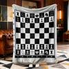 Chess Board Print Flannel Blanket  Polyester AllSeason Home Office Camping Travel Gift