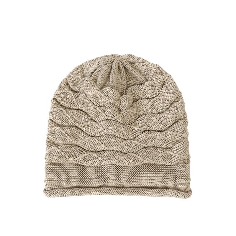 New Wrinkled Crimped Pullover Hat Women's Autumn and Winter Knitted Hat Stacking Hat Versatile Warm Wool Hat