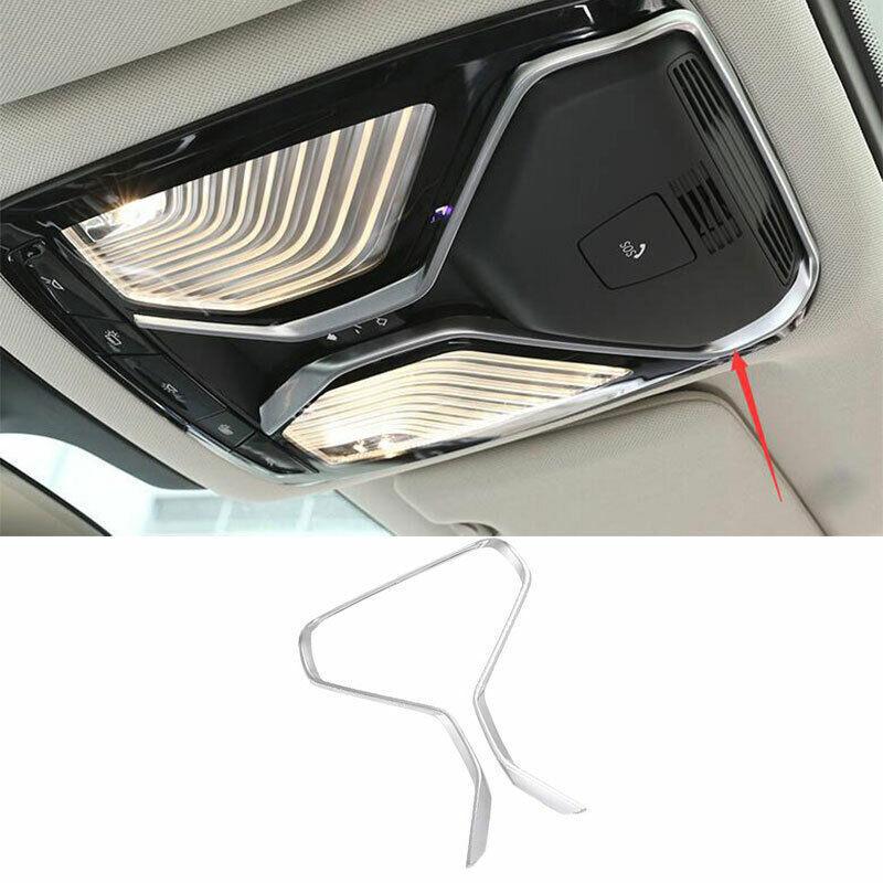 For BMW 5 Series G30 2018- ABS Silver Inner Front Reading Light Cover Trim