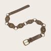 Colored Bronze Pin Buckle Cipri Splitting Womens Belt Clothing Accessories