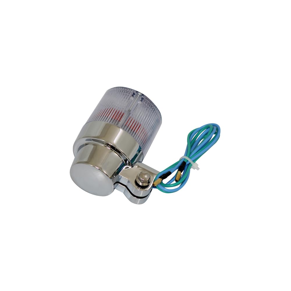 Universal Round European Turn Signal, Clear M10 x 73 mm Aluminum Mounting Stays Included, Set of 2