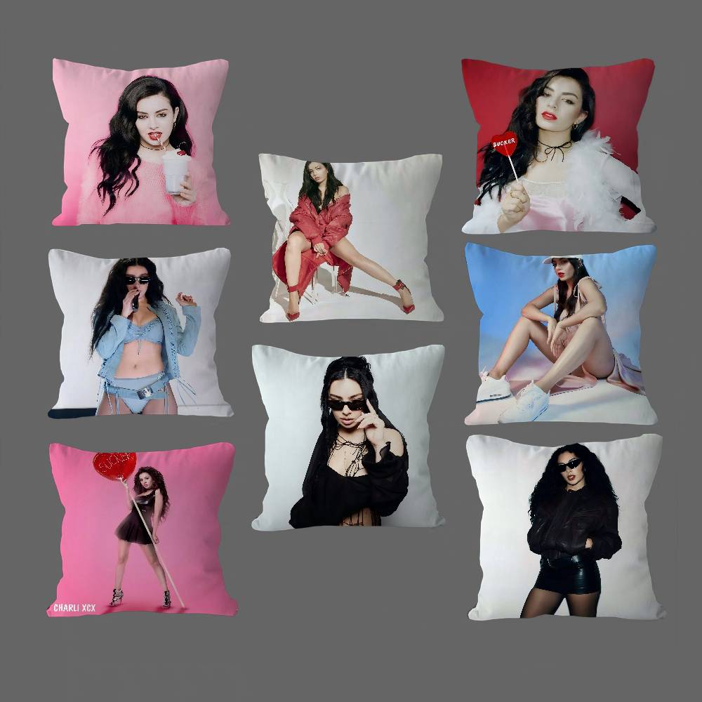 C-Charli X-XCX Pillowcase 45x45cm Cute Pillowcase Living Room Sofa Cushion Cover Bedroom Home Decoration Children's Gift