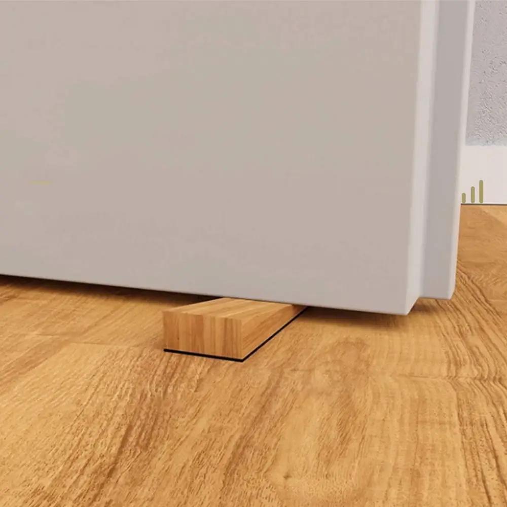 Wood Wooden Door Stopper Wear-Resistant Slip-Resistant Anti-collision Stopper No punching Wall Floor Furniture Protection