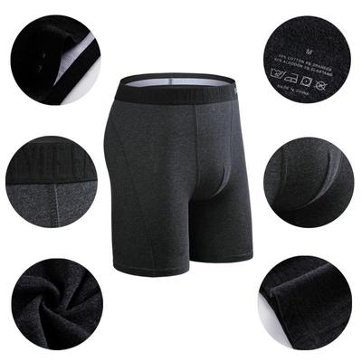Men's Cotton Boxer Briefs, Anti-wear Legs, Running, Quick-drying, Antibacterial, Extended, Anti-wear Crotch Boxer Briefs