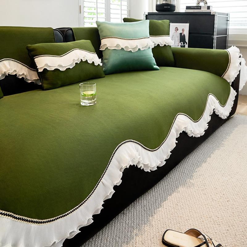 

Summer Ice Silk Special-Shaped Sofa Cushion New Sofa Mat Cushion Summer Fixed Non-Slip Cool Seat Cushion Cover 70*70cm