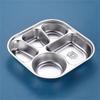 Compartment Stainless Steel Food Plates Functional Stainless Steel Divided Plates Practical Meals Arrangement Container