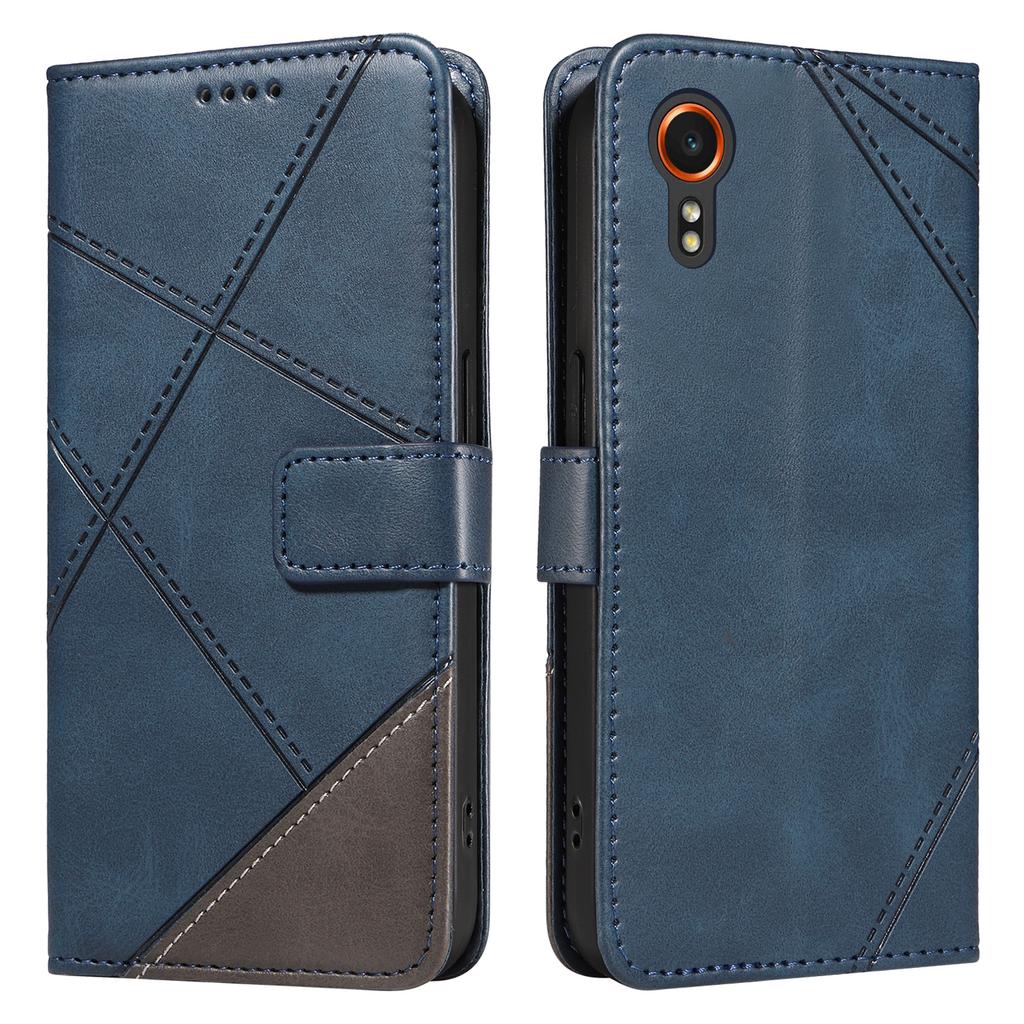 For Samsung Galaxy Xcover7 Case Shockproof Geometric Line Leather Phone Cover Card Holder