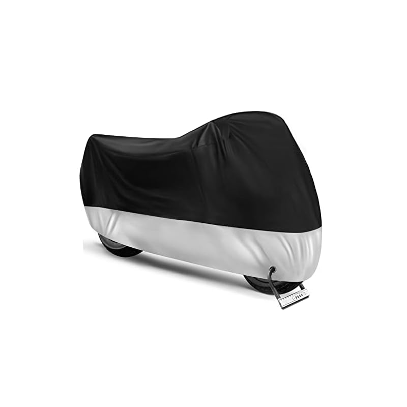 Hanmir Motorcycle Cover, 190T Thick, Heat Resistant, Waterproof, Water Repellent, UV Protection, Anti-theft, Windproof, Dustproof, Rainproof,