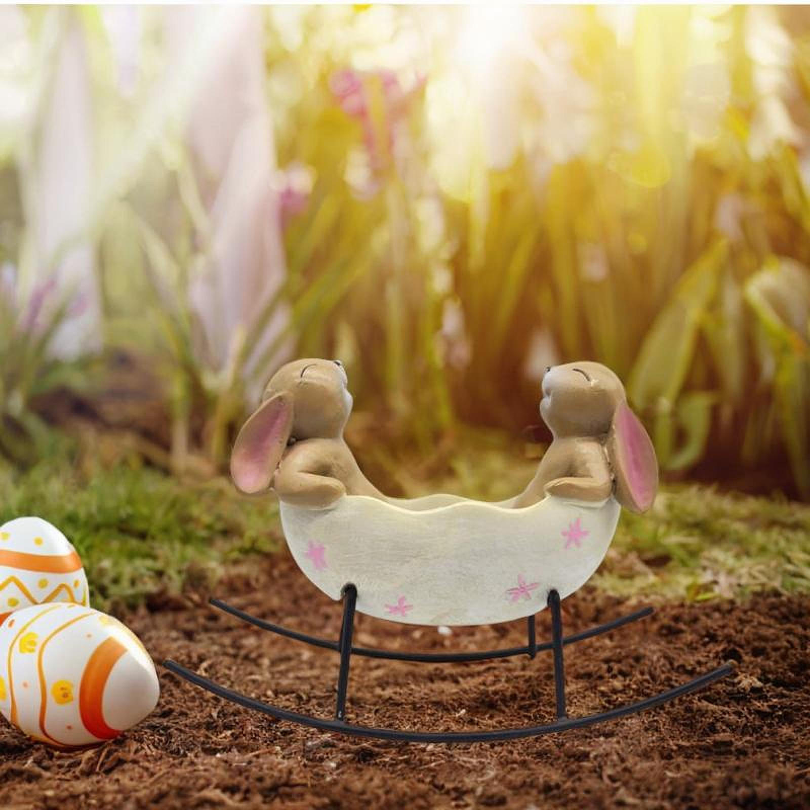 

Конфетница Сервировочная чаша Домашний фестиваль Смола 2 Фигурка кролика Ремесло Офис Качающийся в Яйце бежевый