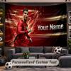 Wandtapijt met aangepaste naam Cristiano Ronaldo patroon Gepersonaliseerde bedrukte stof Wanddecoratie