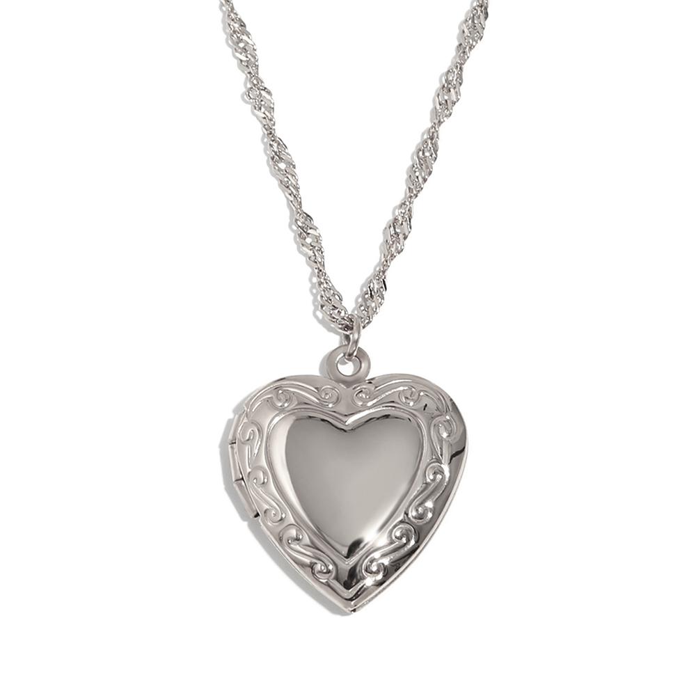MamacitaSlay Meaningful Hollow Heart Puppy Fingerprint Can Paste Photo Pendant Necklaces for women stainless steel jewelry woman